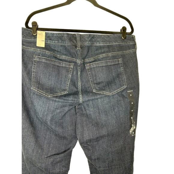 Torrid Jeans Womens Size 18 Boyfriend Dark Wash Cuffed Mid Rise Stretch Denim - Picture 5 of 14